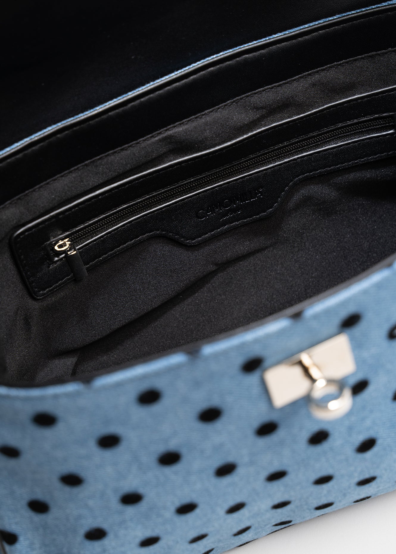 Bauletto Brenda denim pois