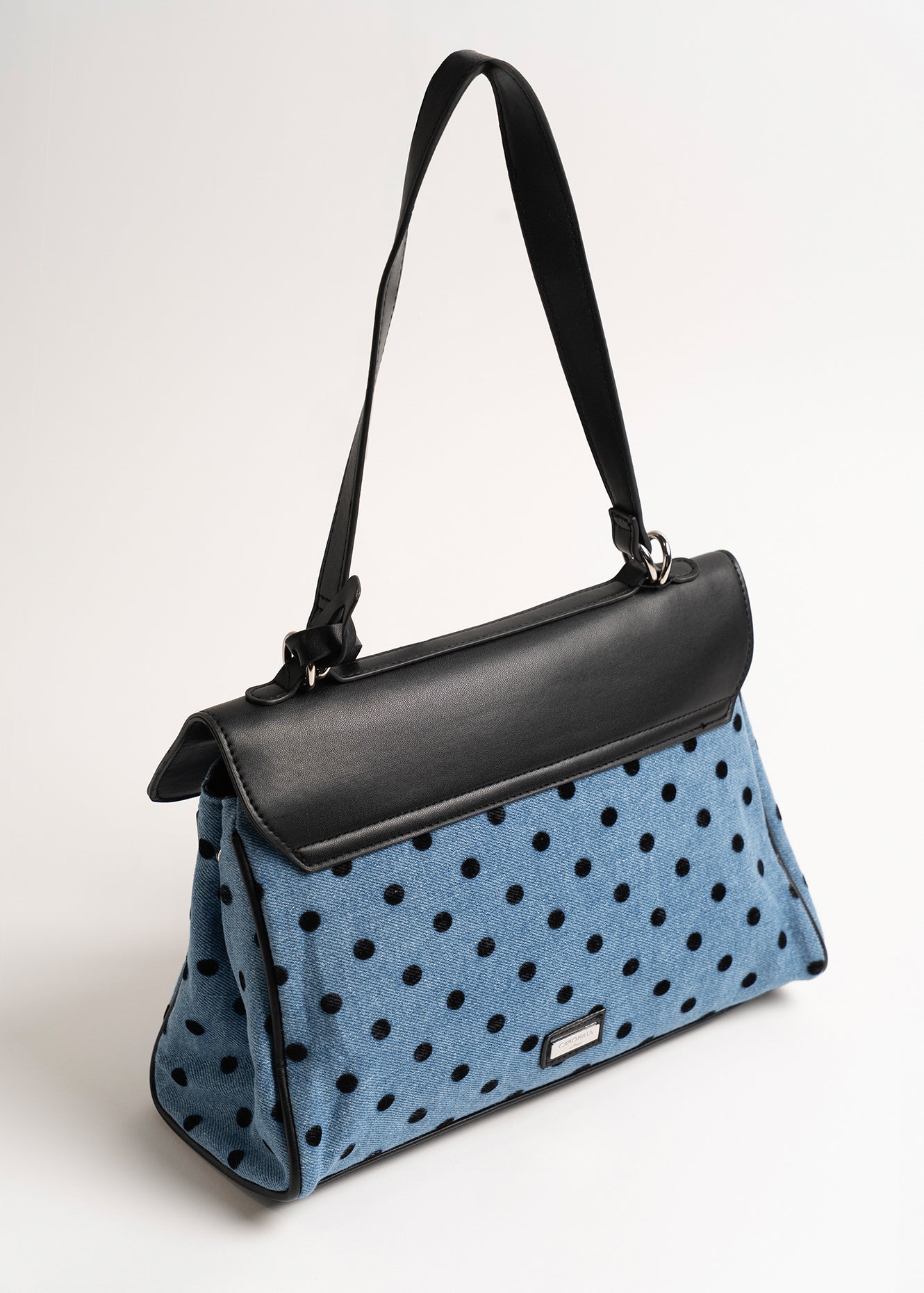 Bauletto Brenda denim pois