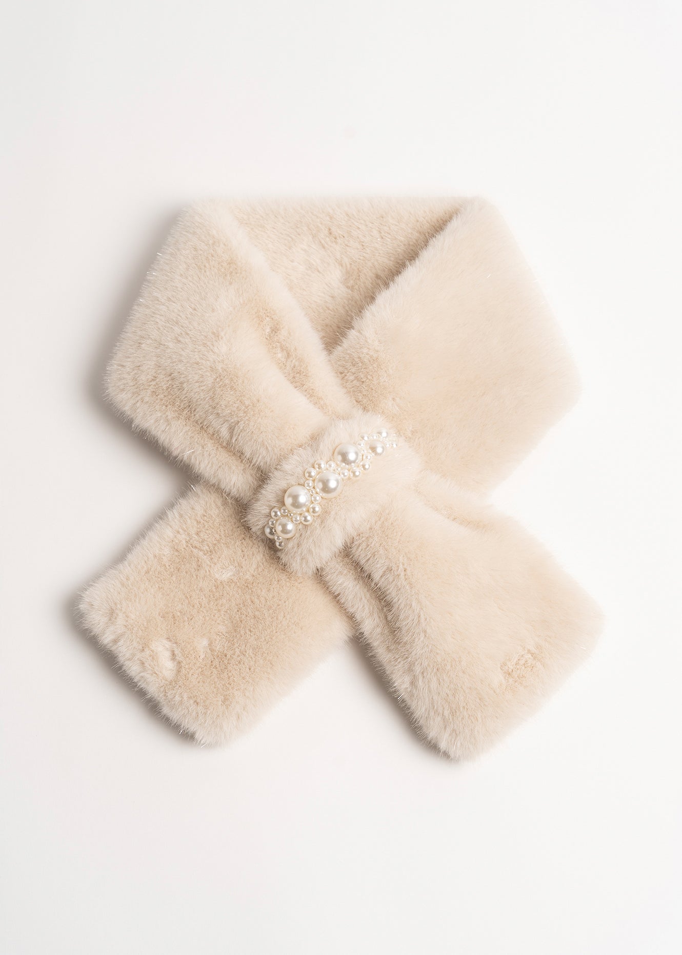 Collo Stefy in ecopelliccia con perle