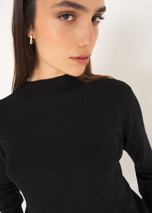 Maglia Marsh con cuori strass