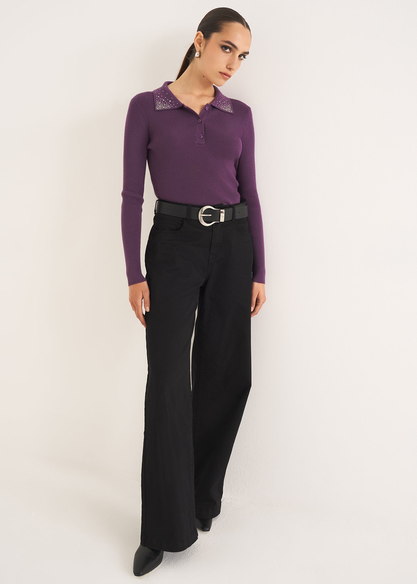 Maglia polo Mendy con strass