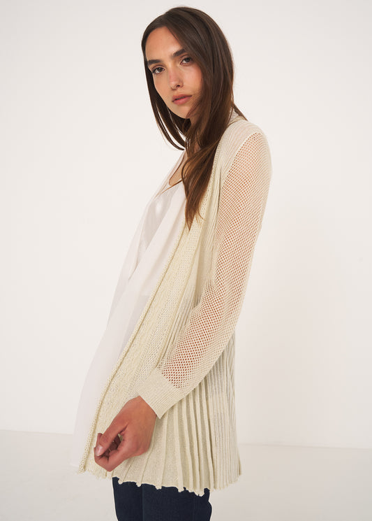 Cardigan Caren in filo con cinta
