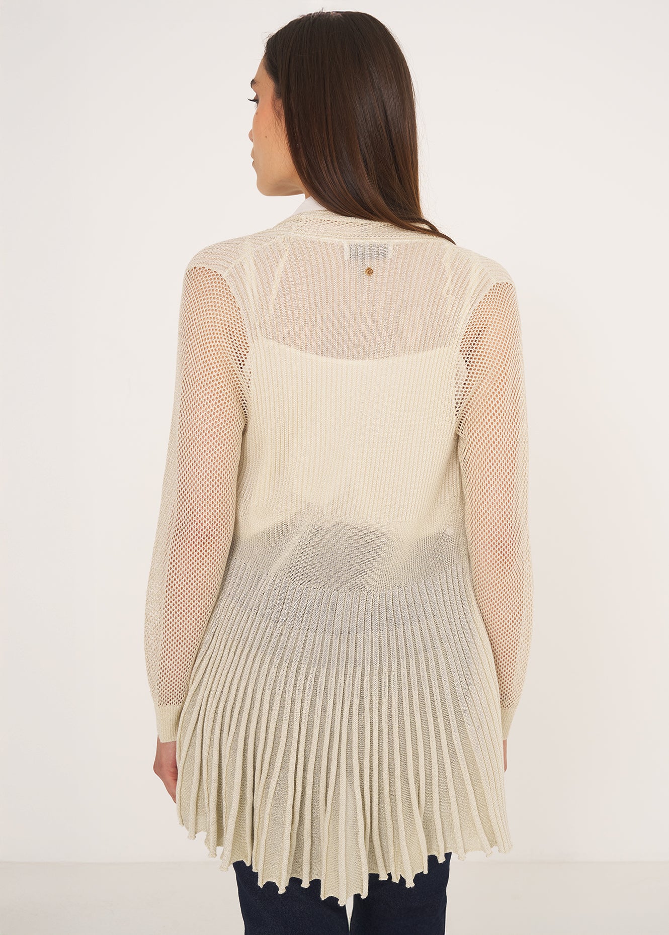 Cardigan Caren in filo con cinta