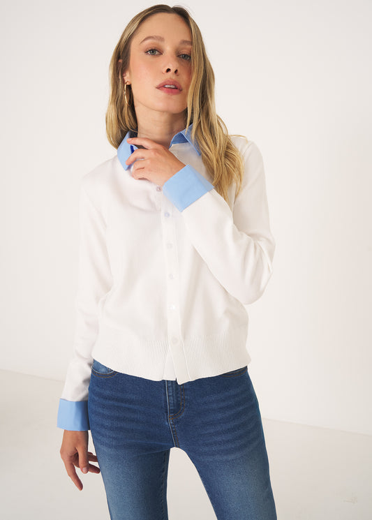 Cardigan Crazy con dettagli camicia
