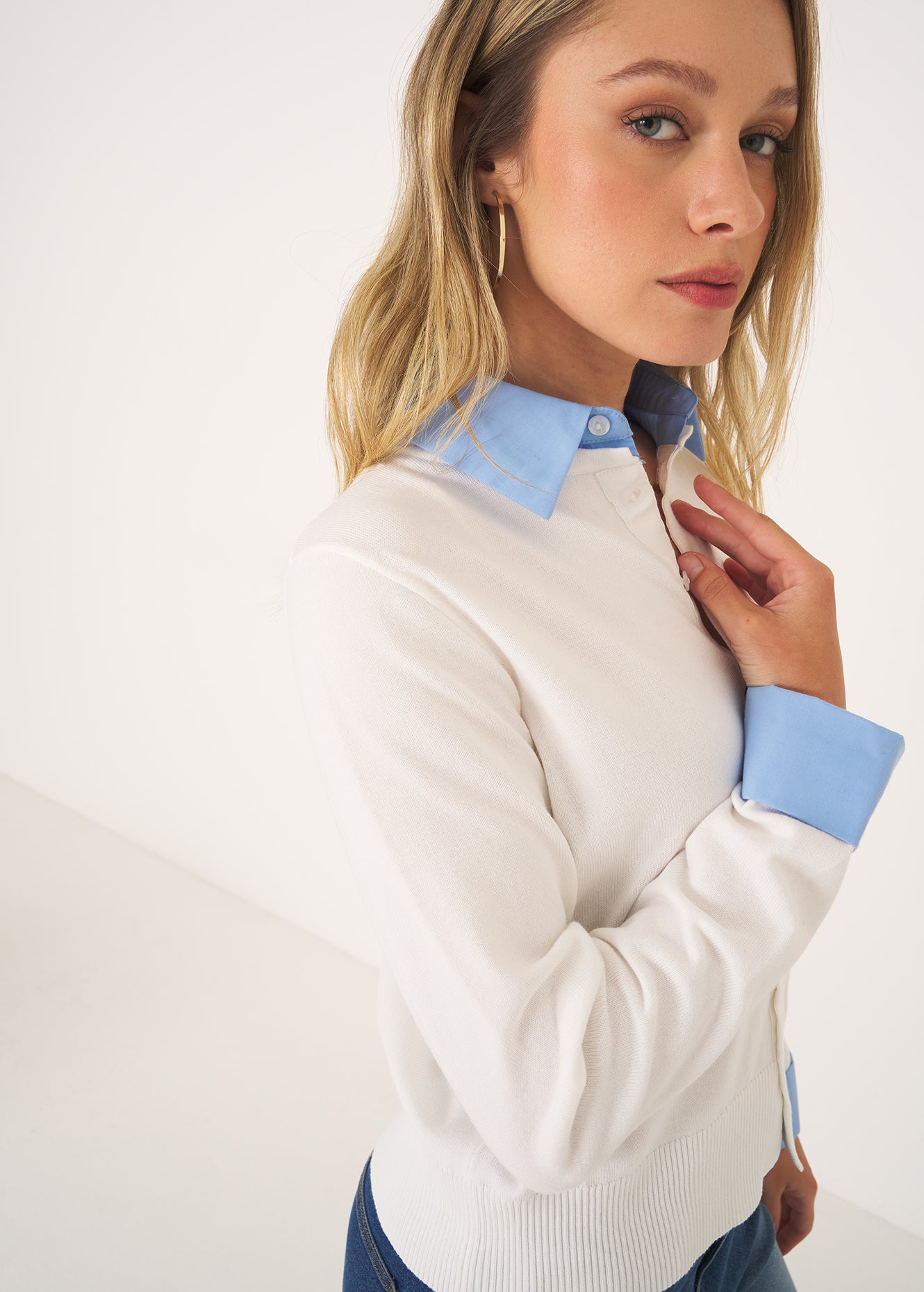 Cardigan Crazy con dettagli camicia