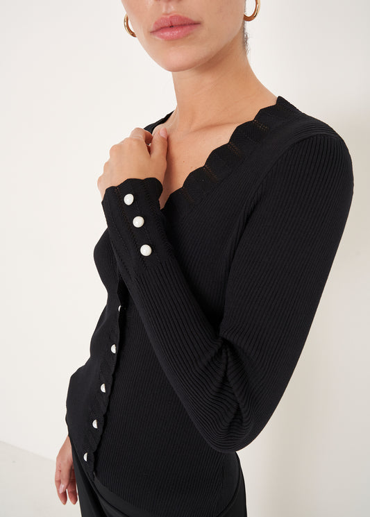 Cardigan Cher con bottoni perla