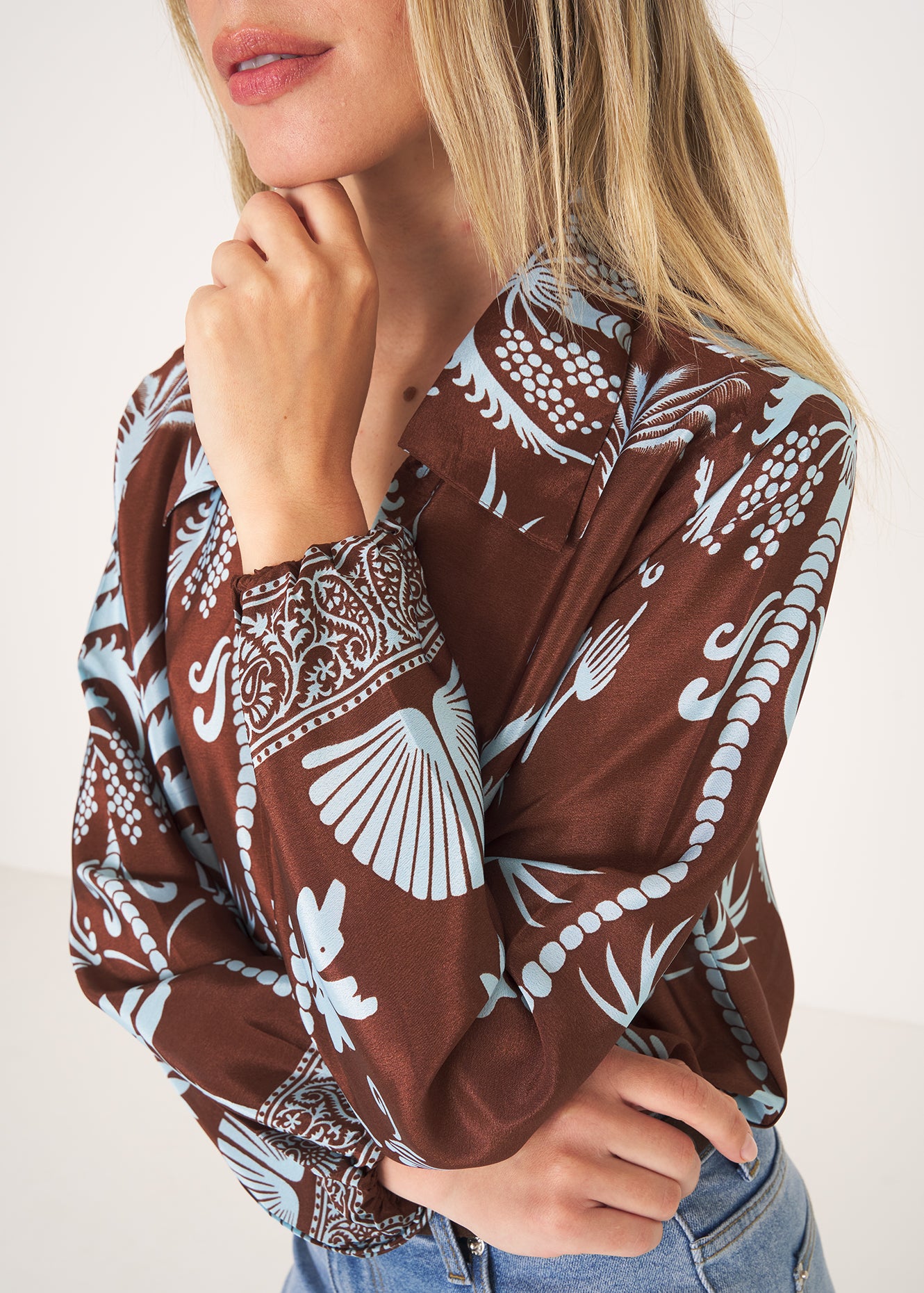 Blusa Bernie stampata con colletto