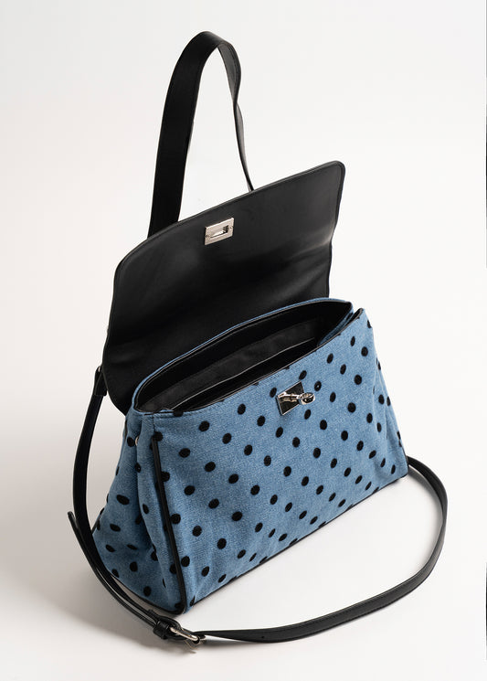 Bauletto Brenda denim pois