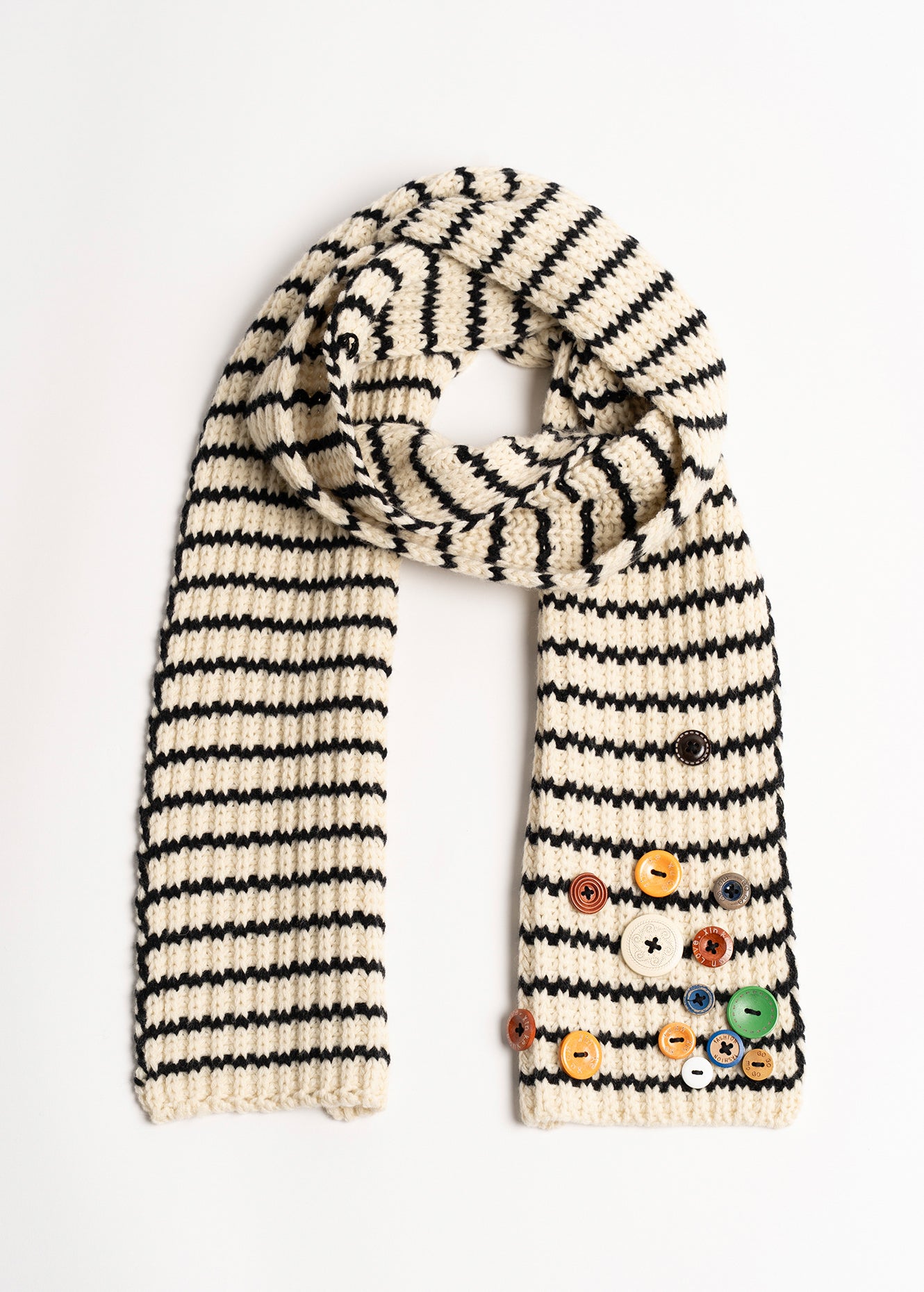 Sciarpa Satin a righe con bottoni