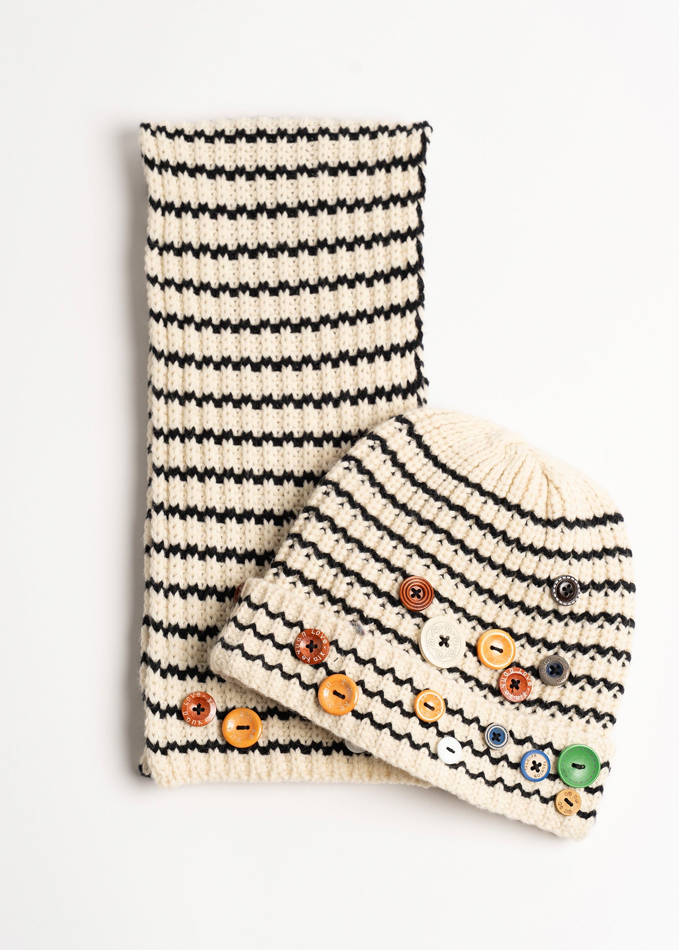 Sciarpa Satin a righe con bottoni