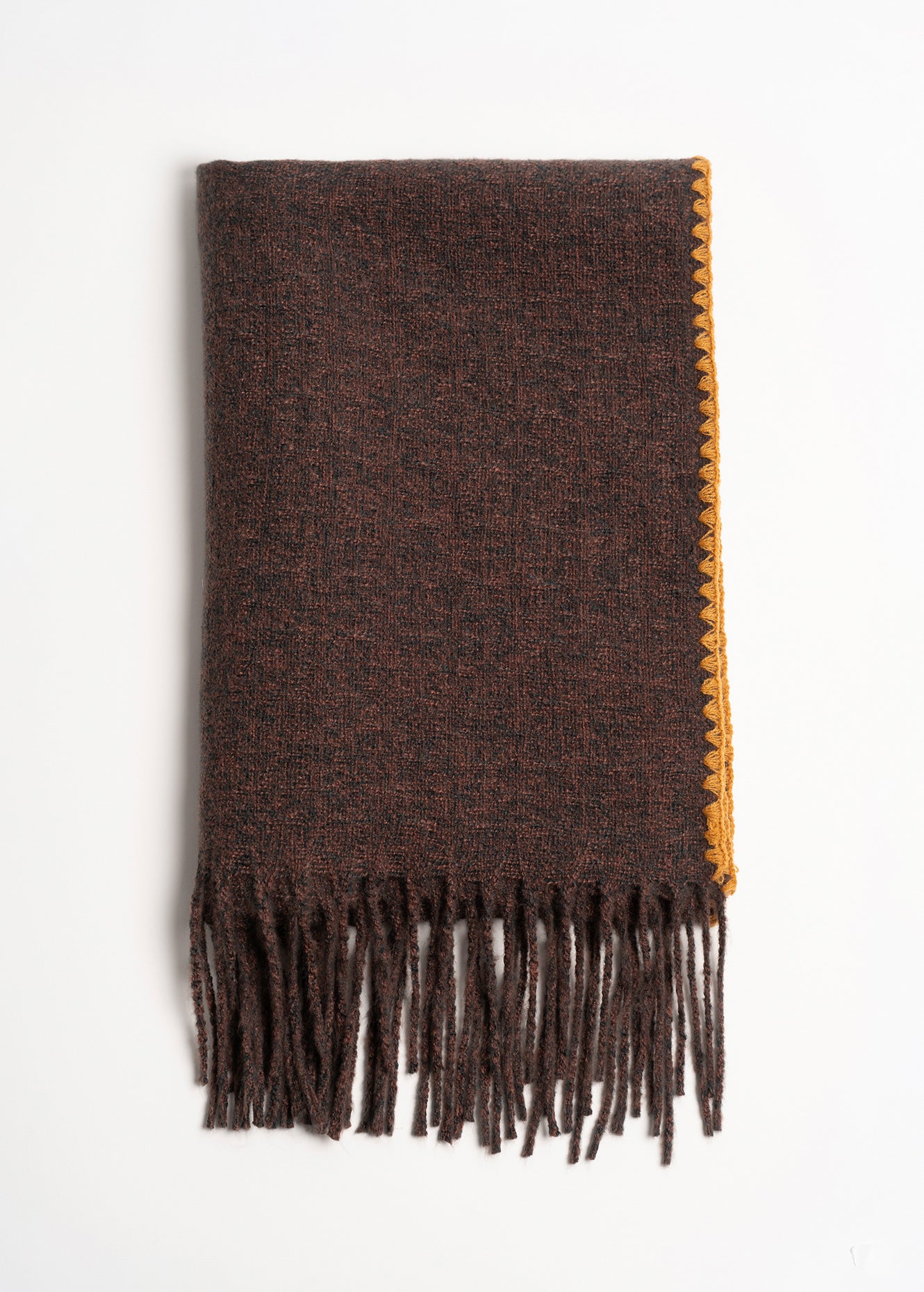 Sciarpa Shaggy con bordo a contrasto